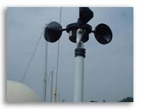 Anemometer mounted on a boat