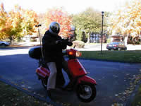 Vortex wind sensor attached to Vespa