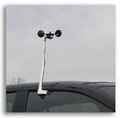 Storm Chaser Anemometer mounted on the window of  a stormchaser vehicle